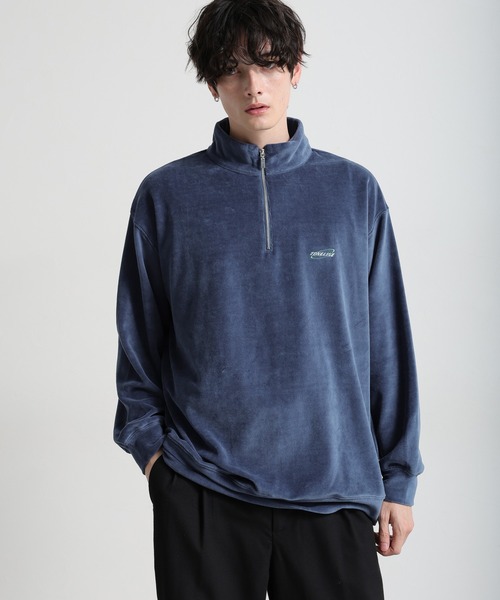 RAGEBLUE(レイジブルー)の「ベロア/ワンポイント刺繍ハーフジップ(スウェット・メンズ・ホワイト/ブラック/ブルー・MEDIUM/LARGE)」の14枚目の写真