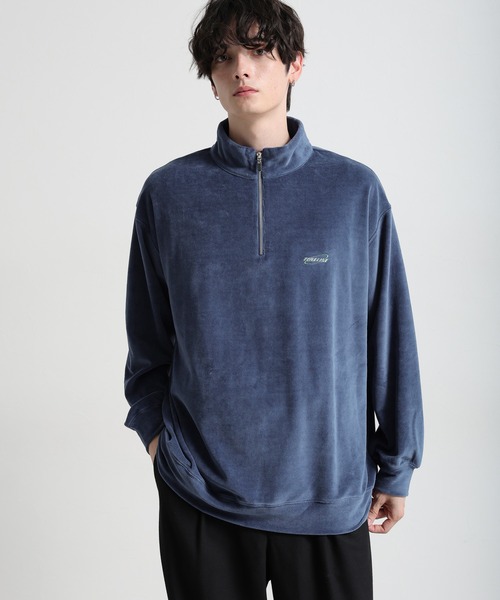 RAGEBLUE(レイジブルー)の「ベロア/ワンポイント刺繍ハーフジップ(スウェット・メンズ・ホワイト/ブラック/ブルー・MEDIUM/LARGE)」の15枚目の写真
