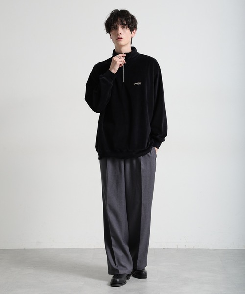 RAGEBLUE(レイジブルー)の「ベロア/ワンポイント刺繍ハーフジップ(スウェット・メンズ・ホワイト/ブラック/ブルー・MEDIUM/LARGE)」の9枚目の写真