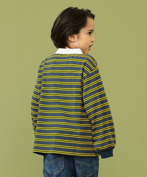 Lee（リー）の「Lee/リー【110-150cm】キッズ ボーダーラガーシャツ（シャツ/ブラウス・キッズ・イエロー/グリーン・120/130/140/150/110）」の22枚目の写真