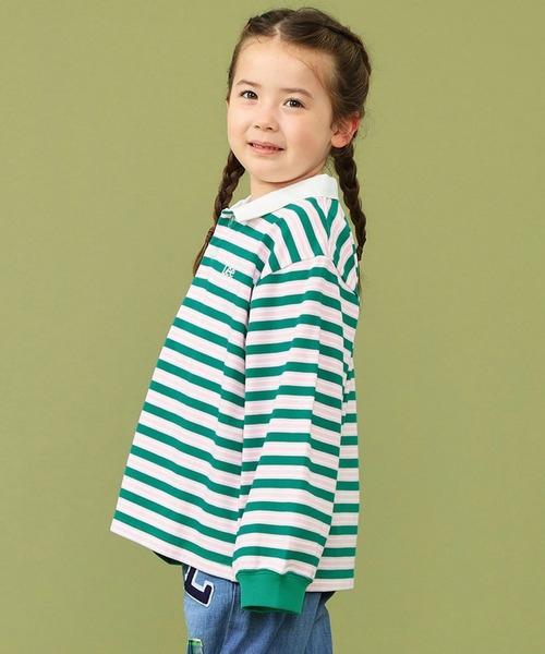 Lee（リー）の「Lee/リー【110-150cm】キッズ ボーダーラガーシャツ（シャツ/ブラウス・キッズ・イエロー/グリーン・120/130/140/150/110）」の8枚目の写真