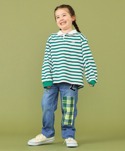 Lee（リー）の「Lee/リー【110-150cm】キッズ ボーダーラガーシャツ（シャツ/ブラウス・キッズ・イエロー/グリーン・120/130/140/150/110）」の11枚目の写真