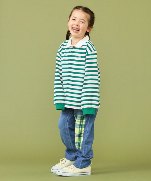 Lee（リー）の「Lee/リー【110-150cm】キッズ ボーダーラガーシャツ（シャツ/ブラウス・キッズ・イエロー/グリーン・120/130/140/150/110）」の13枚目の写真