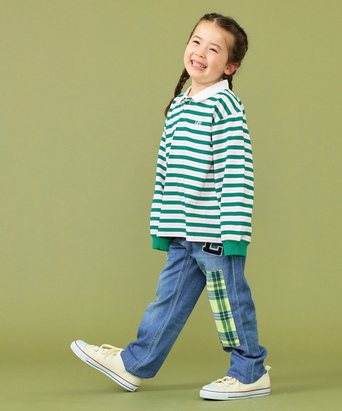 Lee（リー）の「Lee/リー【110-150cm】キッズ ボーダーラガーシャツ（シャツ/ブラウス・キッズ・イエロー/グリーン・120/130/140/150/110）」の14枚目の写真