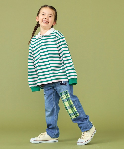 Lee（リー）の「Lee/リー【110-150cm】キッズ ボーダーラガーシャツ（シャツ/ブラウス・キッズ・イエロー/グリーン・120/130/140/150/110）」の15枚目の写真