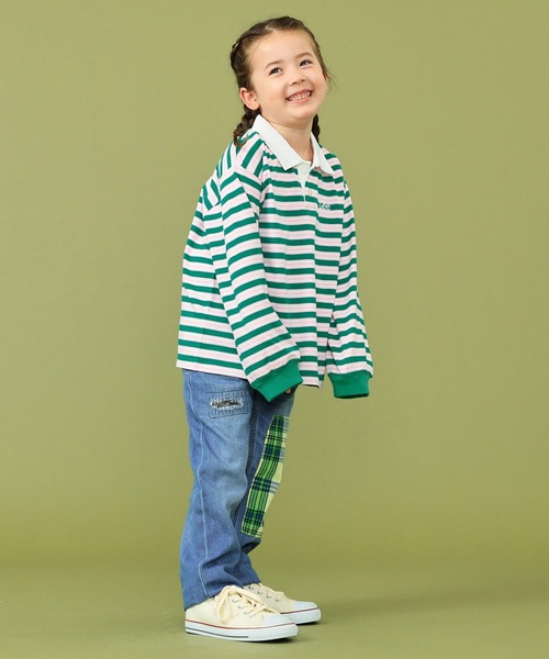 Lee（リー）の「Lee/リー【110-150cm】キッズ ボーダーラガーシャツ（シャツ/ブラウス・キッズ・イエロー/グリーン・120/130/140/150/110）」の17枚目の写真