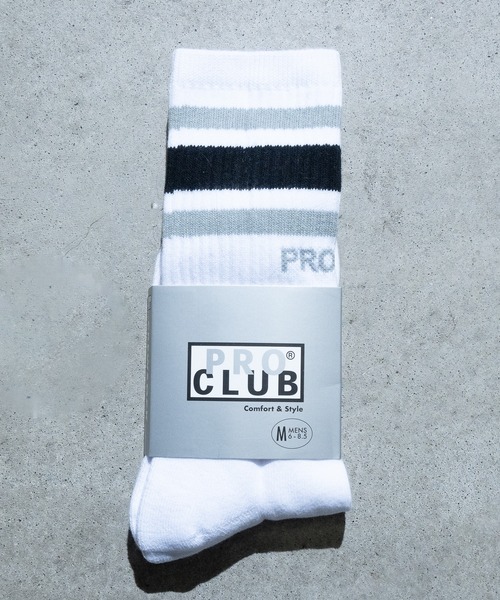 PRO CLUB （プロクラブ）の「【22】〔PRO CLUB/プロクラブ〕STRIPE CREW SOCKS ラインリブ クルーソックス（ソックス/靴下・メンズ・ブルー/ブラック/イエロー/ホワイト/レッド・FREE）」の2枚目の写真