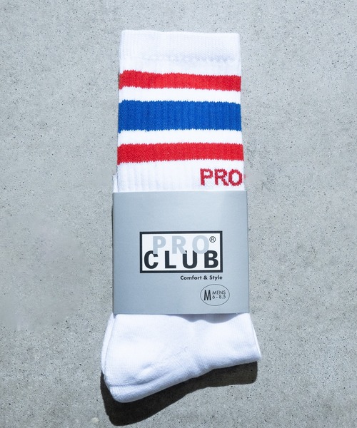 PRO CLUB （プロクラブ）の「【22】〔PRO CLUB/プロクラブ〕STRIPE CREW SOCKS ラインリブ クルーソックス（ソックス/靴下・メンズ・ブルー/ブラック/イエロー/ホワイト/レッド・FREE）」の3枚目の写真