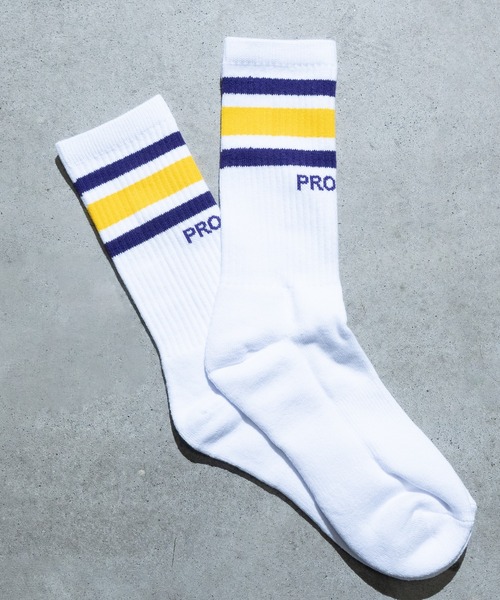 PRO CLUB （プロクラブ）の「【22】〔PRO CLUB/プロクラブ〕STRIPE CREW SOCKS ラインリブ クルーソックス（ソックス/靴下・メンズ・ブルー/ブラック/イエロー/ホワイト/レッド・FREE）」の12枚目の写真