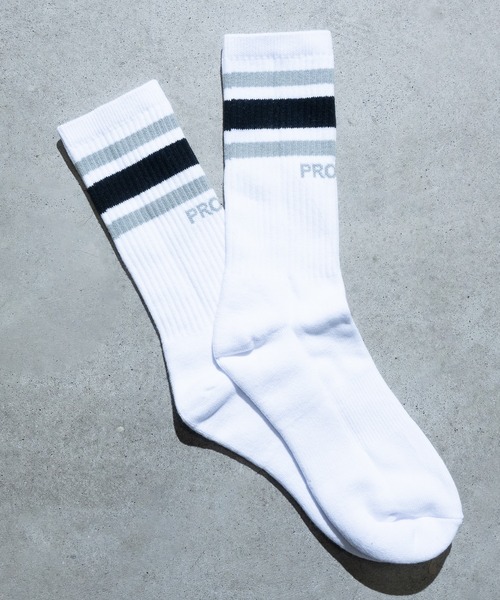 PRO CLUB （プロクラブ）の「【22】〔PRO CLUB/プロクラブ〕STRIPE CREW SOCKS ラインリブ クルーソックス（ソックス/靴下・メンズ・ブルー/ブラック/イエロー/ホワイト/レッド・FREE）」の6枚目の写真