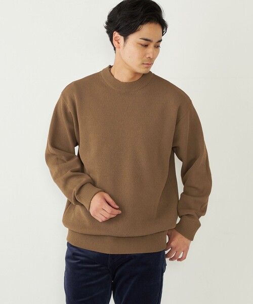 SHIPS Colors(シップス カラーズ)の「SHIPS Colors:〈洗濯機可能〉CAVE(R) ロングスリーブ ニット◇(ニット/セーター・メンズ・ライトグレー/ブラウン/オレンジ/ネイビー・MEDIUM/LARGE/X-LARGE)」の3枚目の写真