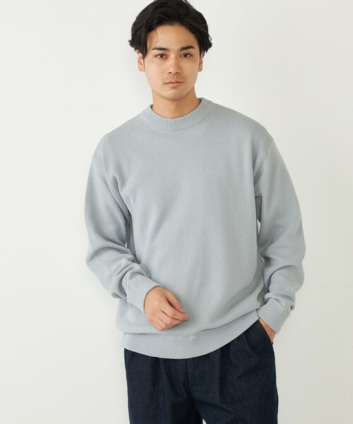 SHIPS Colors(シップス カラーズ)の「SHIPS Colors:〈洗濯機可能〉CAVE(R) ロングスリーブ ニット◇(ニット/セーター・メンズ・ライトグレー/ブラウン/オレンジ/ネイビー・MEDIUM/LARGE/X-LARGE)」の2枚目の写真