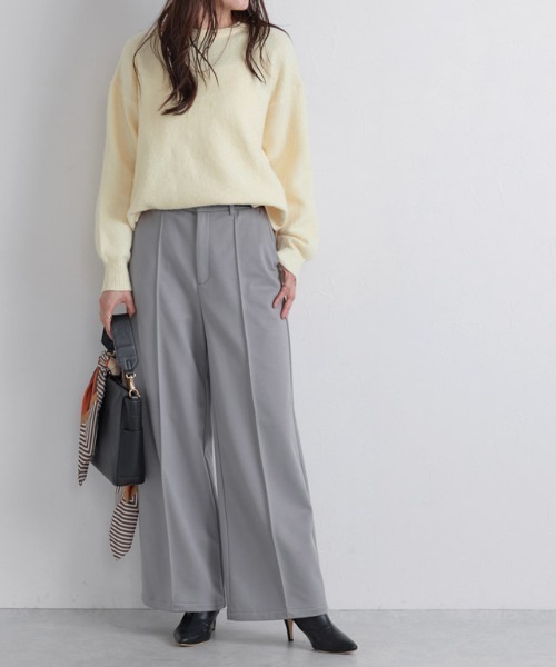 セール】カット起毛ピンタックワイドパンツ（その他パンツ）｜Pierrot