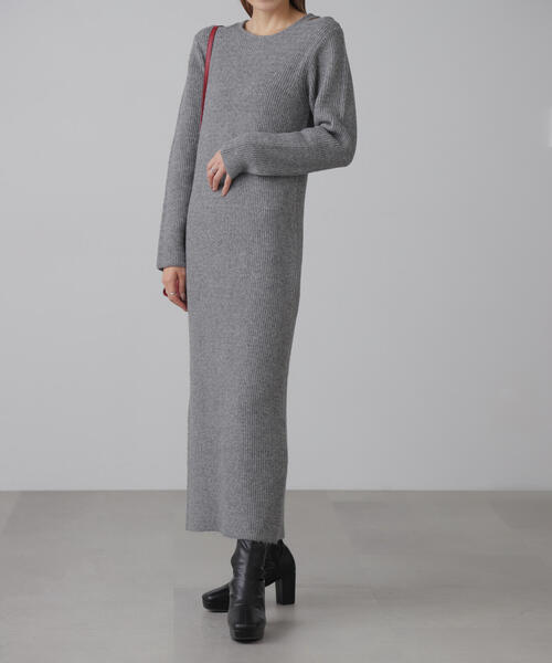 FREE'S MART（フリーズマート）の「◆カットアウトニットマキシワンピース（ワンピース・レディース・ブラック/ブルー/グレー・FREE）」の3枚目の写真