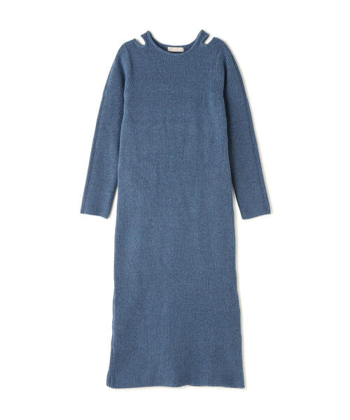 FREE'S MART（フリーズマート）の「◆カットアウトニットマキシワンピース（ワンピース・レディース・ブラック/ブルー/グレー・FREE）」の6枚目の写真