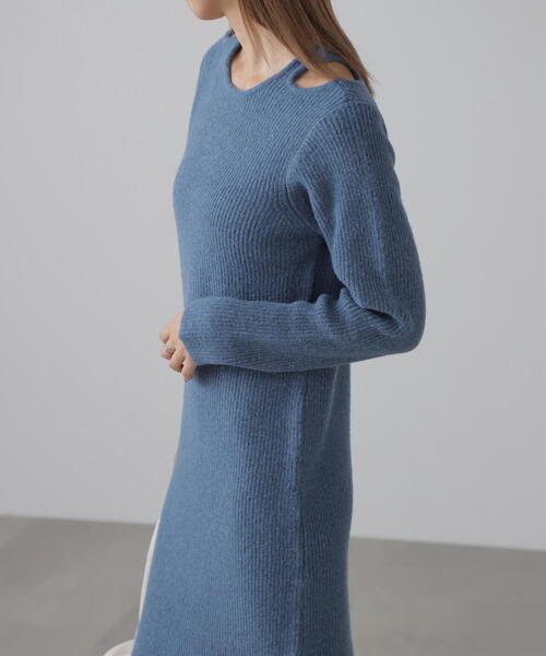 FREE'S MART（フリーズマート）の「◆カットアウトニットマキシワンピース（ワンピース・レディース・ブラック/ブルー/グレー・FREE）」の10枚目の写真