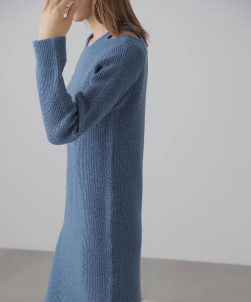 FREE'S MART（フリーズマート）の「◆カットアウトニットマキシワンピース（ワンピース・レディース・ブラック/ブルー/グレー・FREE）」の11枚目の写真