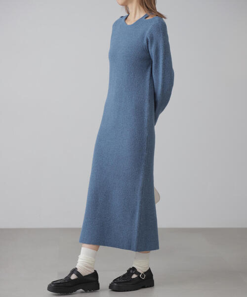 FREE'S MART（フリーズマート）の「◆カットアウトニットマキシワンピース（ワンピース・レディース・ブラック/ブルー/グレー・FREE）」の13枚目の写真