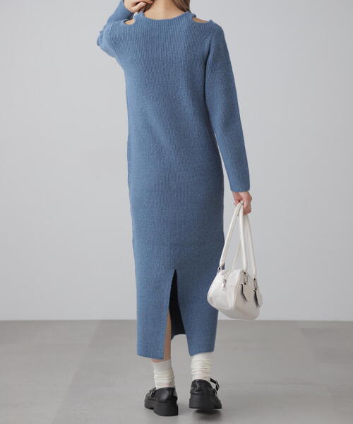 FREE'S MART（フリーズマート）の「◆カットアウトニットマキシワンピース（ワンピース・レディース・ブラック/ブルー/グレー・FREE）」の14枚目の写真