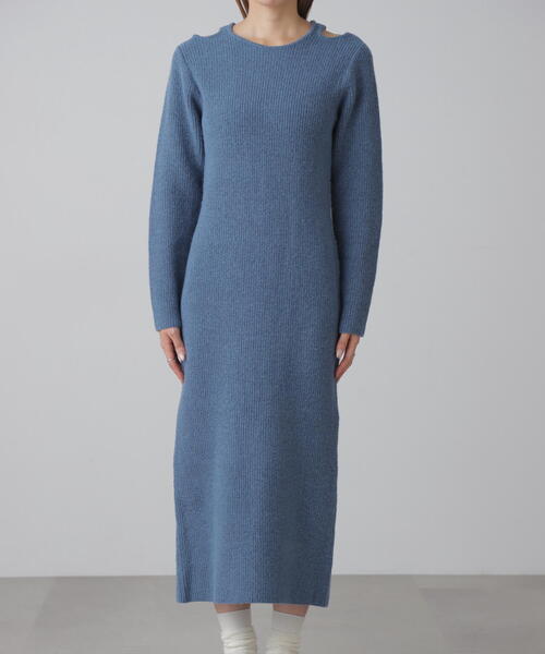 FREE'S MART（フリーズマート）の「◆カットアウトニットマキシワンピース（ワンピース・レディース・ブラック/ブルー/グレー・FREE）」の16枚目の写真