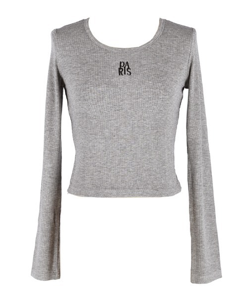 coca(coca)(コカ)の「ミニ刺繍ロゴ リブトップス(Tシャツ/カットソー・レディース・グレー/ネイビー・S/L/M)」の13枚目の写真