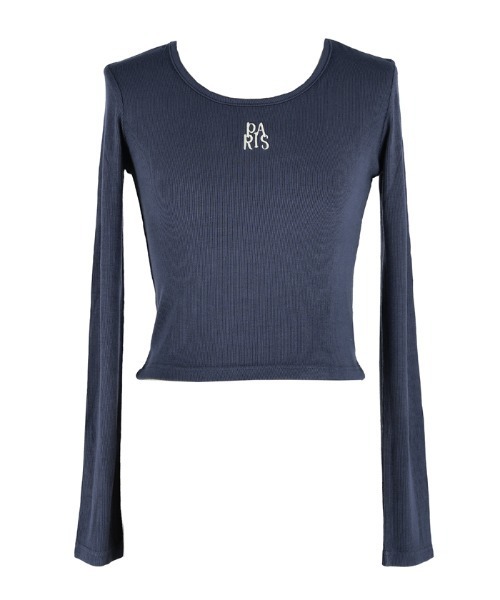 coca(coca)(コカ)の「ミニ刺繍ロゴ リブトップス(Tシャツ/カットソー・レディース・グレー/ネイビー・S/L/M)」の14枚目の写真
