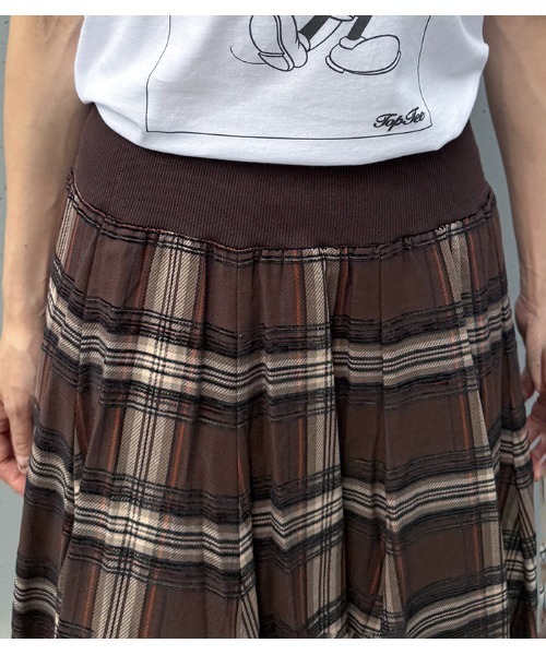 GALENA（ガレナ）の「【GALENA】チェック柄フレアロングスカート