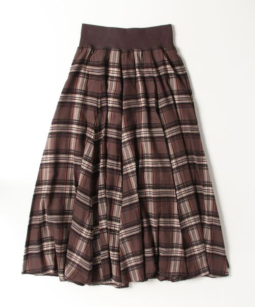GALENA（ガレナ）の「【GALENA】チェック柄フレアロングスカート（スカート・レディース・カーキ/ブラック/レッド/ベージュ/チャコールグレー/ブラウン・FREE）」の19枚目の写真