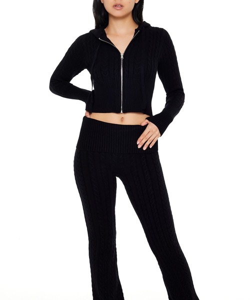 FOREVER 21（フォーエバー トゥエンティーワン）の「ショートケーブルニットパーカー（パーカー・レディース・グレー系その他7/ブラック/バーガンディー・LARGE/MEDIUM/SMALL）」の9枚目の写真