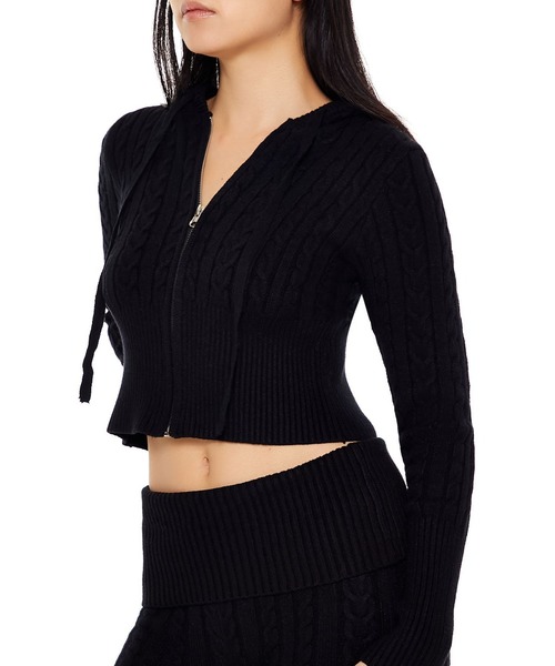 FOREVER 21（フォーエバー トゥエンティーワン）の「ショートケーブルニットパーカー（パーカー・レディース・グレー系その他7/ブラック/バーガンディー・LARGE/MEDIUM/SMALL）」の10枚目の写真