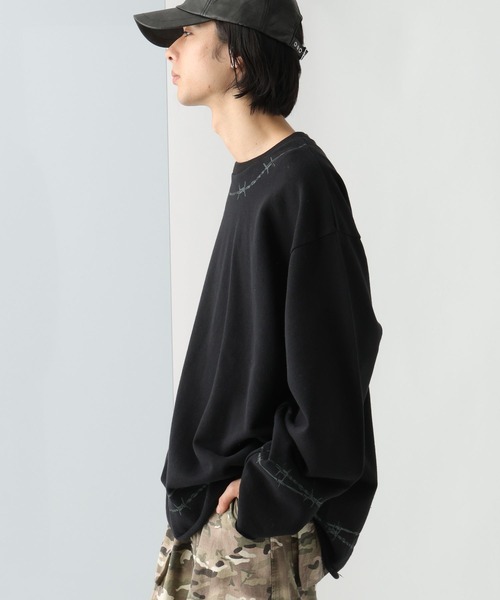 HARE(ハレ)の「【UNDERGROUND MODE】ワイヤープリントスウェットプルオーバー(HARE)(スウェット・メンズ・グレー/ブラック・FREE)」の17枚目の写真