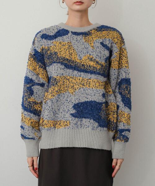 SENSE OF PLACE by URBAN RESEARCH（センスオブプレイスバイアーバンリサーチ）の「ニュアンスパターンラメセーター（ニット/セーター・レディース・ホワイト系その他/グリーン系その他/グレー系その他/ピンク系その他・ONE）」の5枚目の写真