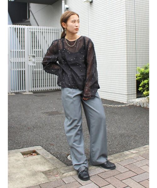 Ungrid(アングリッド)の「タックストレートパンツ(その他パンツ・レディース・ネイビー/グレー・SMALL/MEDIUM)」の19枚目の写真