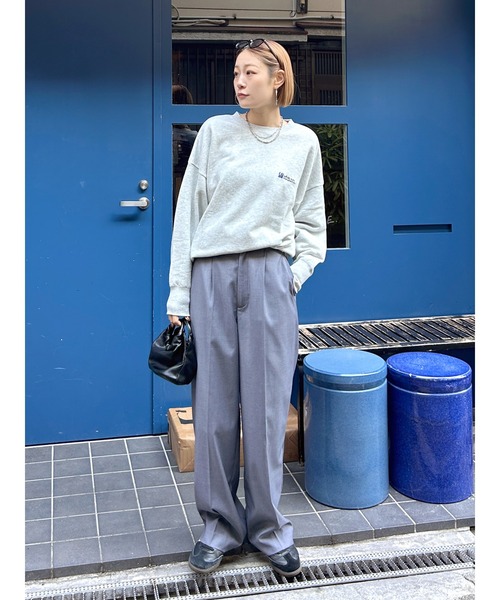 Ungrid(アングリッド)の「タックストレートパンツ(その他パンツ・レディース・ネイビー/グレー・SMALL/MEDIUM)」の3枚目の写真