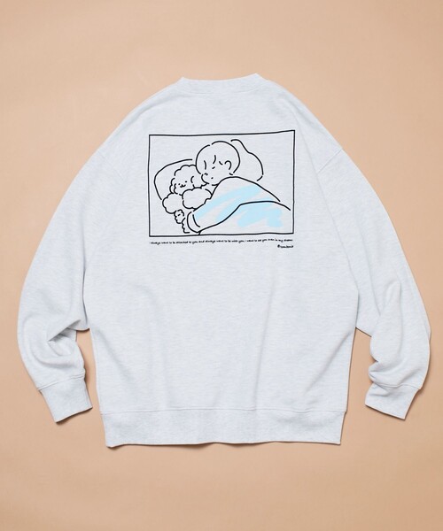 FREAK'S STORE（フリークスストア）の「tombonia/トムボニア Sleep with Muck バックプリント クルーネック スウェット（スウェット・メンズ・グレー/オリーブ/チャコールグレー/ネイビー・MEDIUM/LARGE/SMALL）」の5枚目の写真