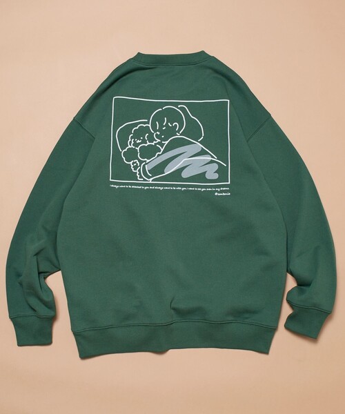 FREAK'S STORE（フリークスストア）の「tombonia/トムボニア Sleep with Muck バックプリント クルーネック スウェット（スウェット・メンズ・グレー/オリーブ/チャコールグレー/ネイビー・MEDIUM/LARGE/SMALL）」の7枚目の写真