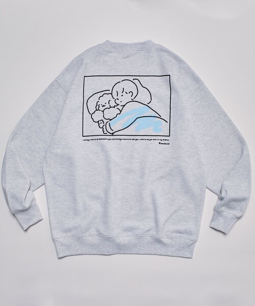 FREAK'S STORE（フリークスストア）の「tombonia/トムボニア Sleep with Muck バックプリント クルーネック スウェット（スウェット・メンズ・グレー/オリーブ/チャコールグレー/ネイビー・MEDIUM/LARGE/SMALL）」の15枚目の写真