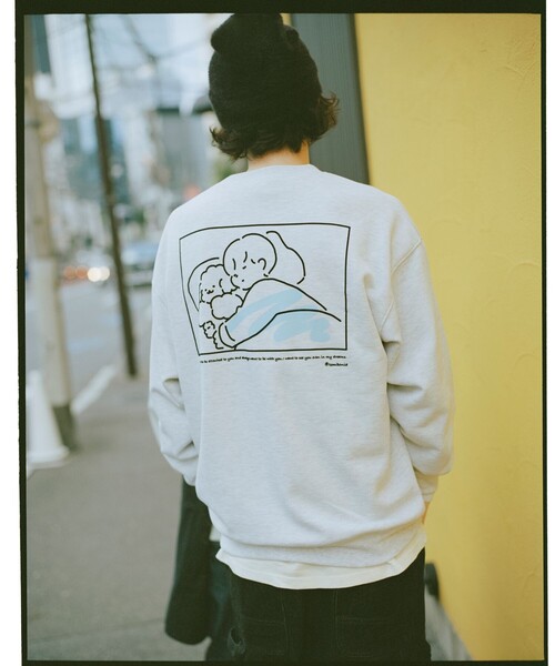 FREAK'S STORE（フリークスストア）の「tombonia/トムボニア Sleep with Muck バックプリント クルーネック スウェット（スウェット・メンズ・グレー/オリーブ/チャコールグレー/ネイビー・MEDIUM/LARGE/SMALL）」の17枚目の写真