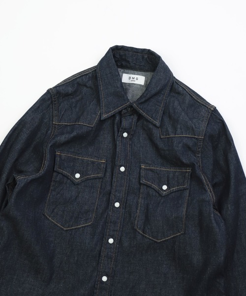D.M.G.（ドミンゴ）の「[D.M.G / ディーエムジー] 6ozデニム ウエスタンシャツ（シャツ/ブラウス・レディース・ワンウォッシュ・3/2）」の14枚目の写真