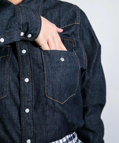 D.M.G.（ドミンゴ）の「[D.M.G / ディーエムジー] 6ozデニム ウエスタンシャツ（シャツ/ブラウス・レディース・ワンウォッシュ・3/2）」の10枚目の写真