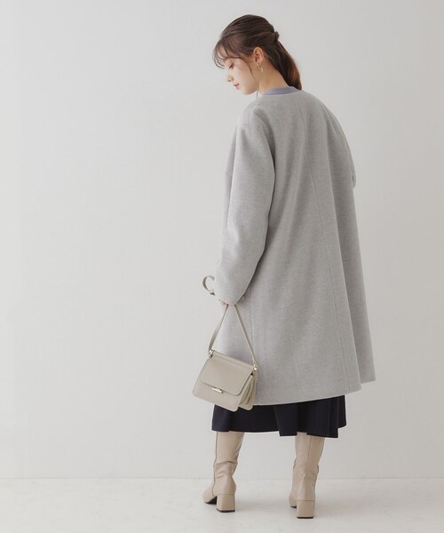 セール】【プチプラ・華やかさを高める】ビジュー釦ロングコート（ノー