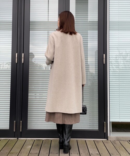 セール】【プチプラ・華やかさを高める】ビジュー釦ロングコート（ノー