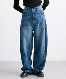 立体切替デニムバルーンパンツ［Soiunique］