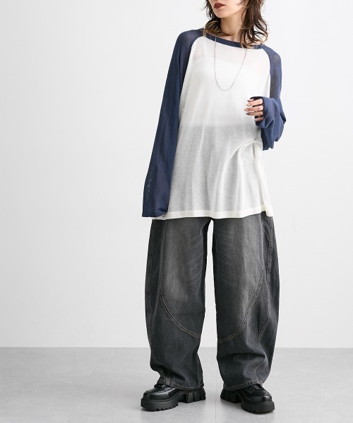 Soiunique（スワユニーク）の「立体切替デニムバルーンパンツ［Soiunique］（その他パンツ・レディース・ブラック/ネイビー・LL/L/M）」の4枚目の写真