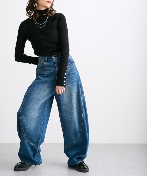 Soiunique（スワユニーク）の「立体切替デニムバルーンパンツ［Soiunique］（その他パンツ・レディース・ブラック/ネイビー・LL/L/M）」の19枚目の写真