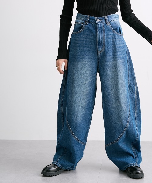 Soiunique（スワユニーク）の「立体切替デニムバルーンパンツ［Soiunique］（その他パンツ・レディース・ブラック/ネイビー・LL/L/M）」の22枚目の写真