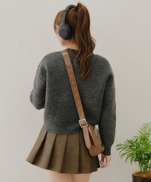 Another Branch olive des olive（アナザーブランチオリーブデオリーブ）の「フェザーリボンニット（ニット/セーター・レディース・アイボリー/グレー/チャコール・FREE）」の8枚目の写真