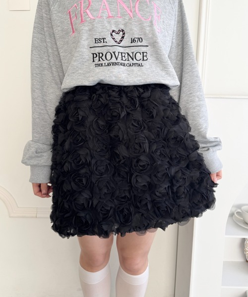 Loueme（ルエム）の「ローズチュールバルーンスカート（スカート・レディース・ブラック/アイボリー/ホワイト・FREE）」の3枚目の写真