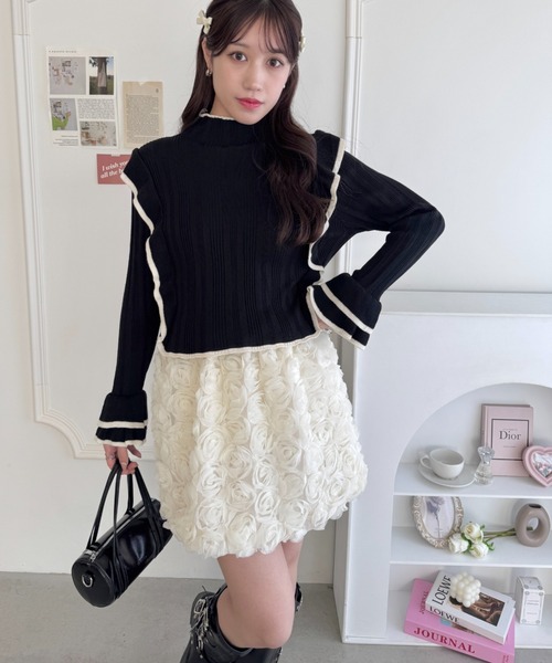 Loueme（ルエム）の「ローズチュールバルーンスカート（スカート・レディース・ブラック/アイボリー/ホワイト・FREE）」の19枚目の写真