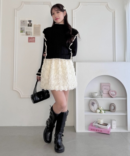 Loueme（ルエム）の「ローズチュールバルーンスカート（スカート・レディース・ブラック/アイボリー/ホワイト・FREE）」の21枚目の写真